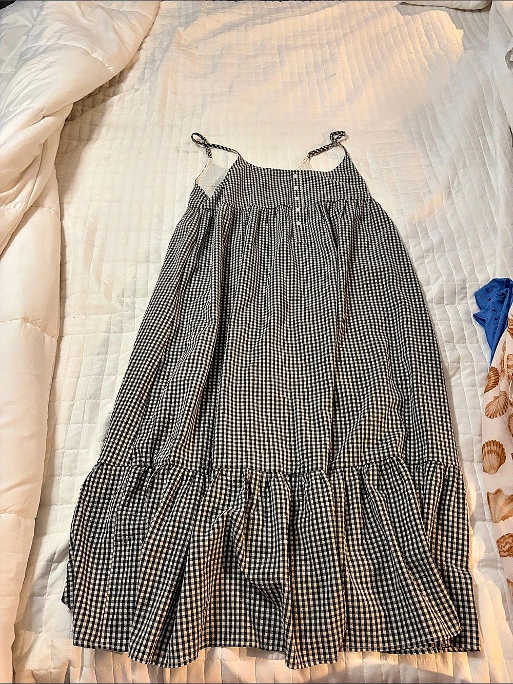 WISH LIST Gingham Tiered Dress in Black & White Size Medium